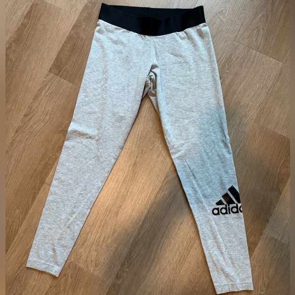 Adidas full length gray leggings - Picture 1 of 3